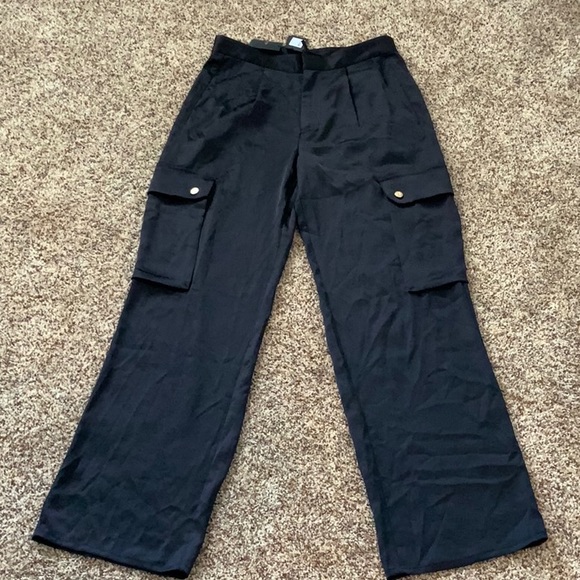 Maje Satiny Cargo Pants Black Size 36